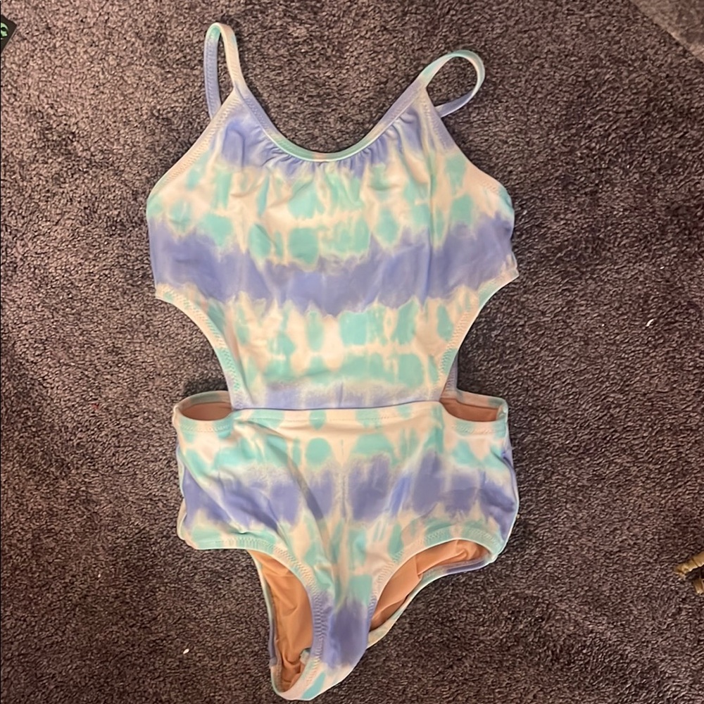 Kids Tie-Dye One-Piece Swimsuit - Blue & Mint